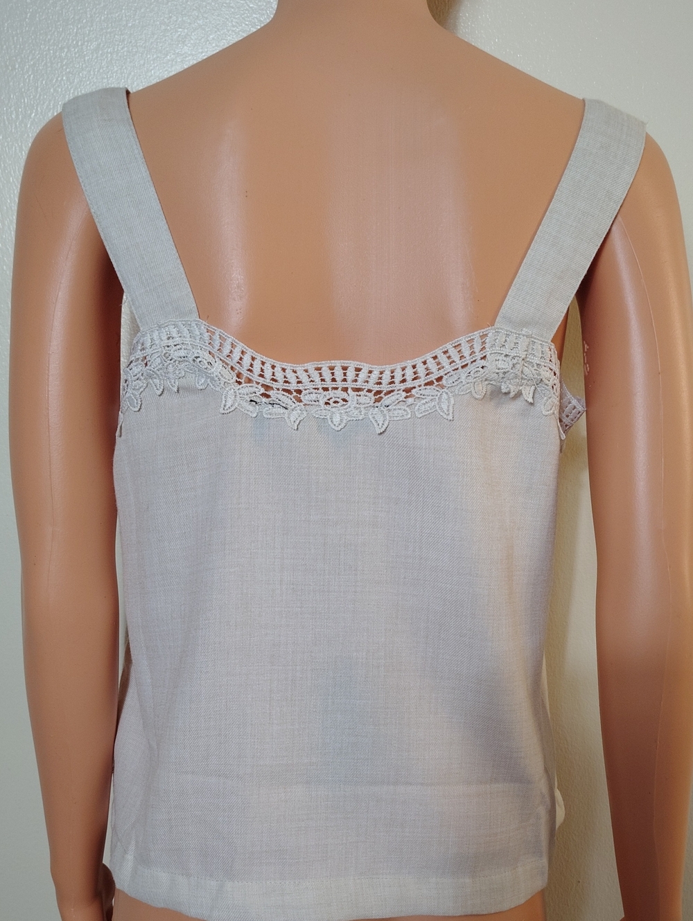Badgley Mischka Embroidered Linen Boho Cottagecore Tank M - Picture 14 of 14